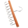 thumbnail image 1 of CTIRCHIU Hanging Ties Wood Light Brown Tie Rack Hanger for Closet with Multi Hook Design 1Pcs, 1 of 7