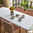 thumbnail image 3 of Spring Daisy Floral Table Cloths for 8 Foot Rectangle Tables, Yellow Plaid Summer Botanical Patio Waterproof Elastic Fitted Tablecloths, Washable Rectangular Table Cover for Camping, 3 of 8