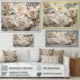 thumbnail image 4 of Designart "Beige Rose Calm III" Roses Floater Framed Canvas Wall Art, 4 of 5