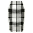 thumbnail image 2 of Cyglowse Plaid Skirts for Women 2025 Fall Winter Knee Length Wool Pencil Skirt Gray XL, 2 of 3