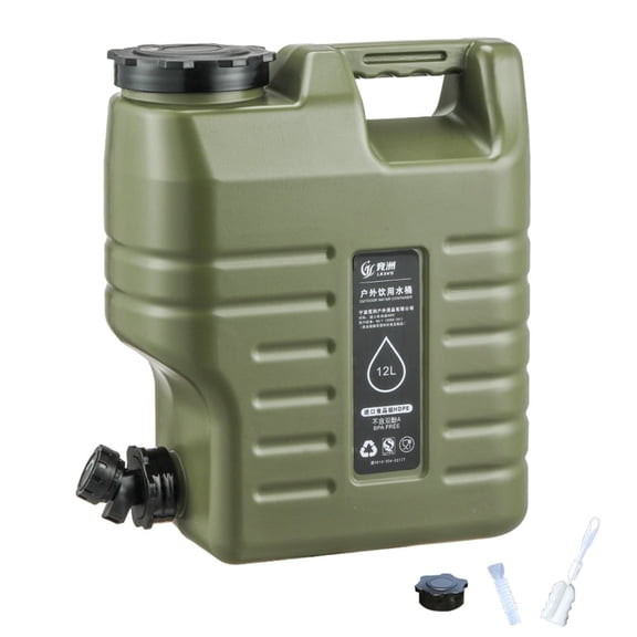 SHUWND 3.2 Gallon/12L Outdoor Tactical Bucket, Camping Water Tank with Faucet, Large Capacity Portable Water Bucket/Car Water Tank