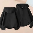 thumbnail image 2 of Coerni Toddler Girl Kids Zipper Pullover Sweater Solid Jacket Large Plain Outerwear Top Trendy Preppy Sweatshirt with Pockets, 2 of 4