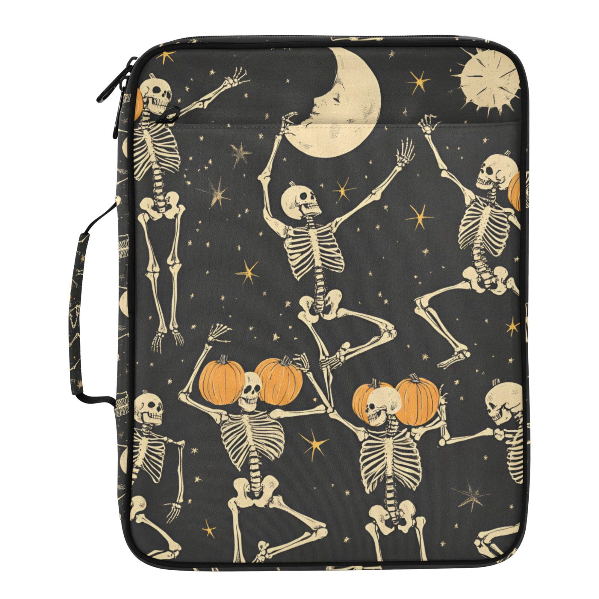 FORMRS Accordion File Folder A4 Size 7-Pocket Expanding Document Organizer Bag with 3 Ring Binder, Halloween Dancing