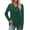Blackish Green, variant on Women's V Neck Casual Button Detail T Shirt Top Long Sleeve Crew Neck Plant Printed Blouse XL Size White
