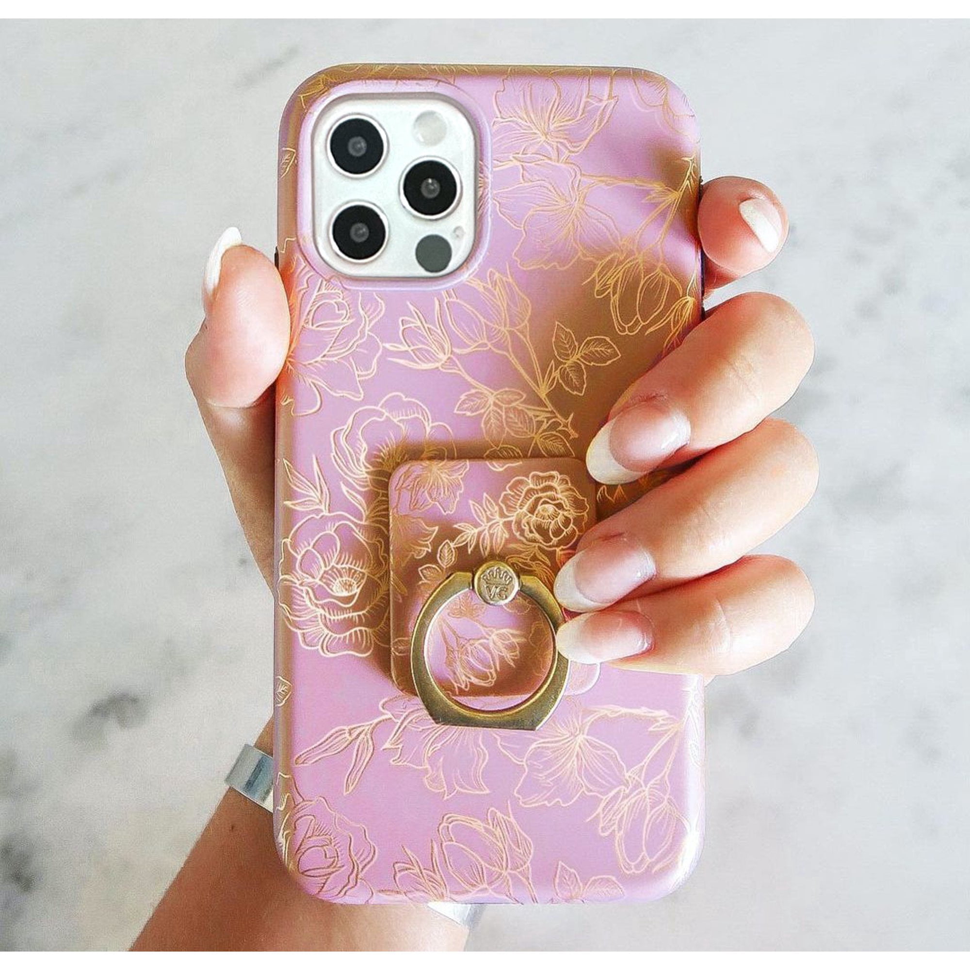 VELVET CAVIAR for iPhone 11 Case Rose Gold Flowers - Protective Mauve Purple Case for Women - Dusty Rose Floral