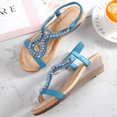 thumbnail image 4 of Mepaouo Women's Low Wedge Heels Summer Dressy Platform Sandals Elastic Ankle Strap Flower Shoes, 4 of 8