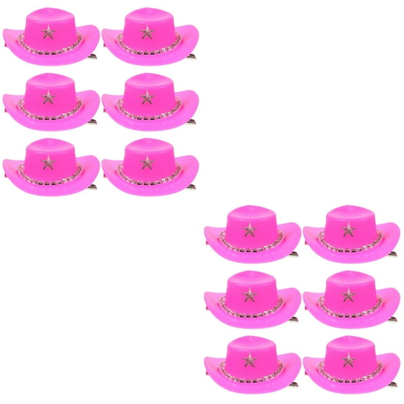 12 Pcs Hats Mini Western Women Hairpins Clip for Party Accessories Gifts Decoration Supplies Women's Miss