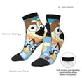 thumbnail image 6 of Silaia Bluey Print Adult Socks,Ankle Athletic Running Socks,Cushioned Breathable Low Cut Sports Tab Socks for Men and Women,Moisture-Wicking Crew Socks, 6 of 7