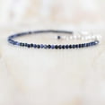 thumbnail image 2 of Dumortierite 2-2.5mm Round Shape Faceted Cut Beads 7 inch Adjustable Silver Plated Clasp Bracelet for men, women, unisex. Link Chain Stacking Bracelet.|LINK_02379, 2 of 4