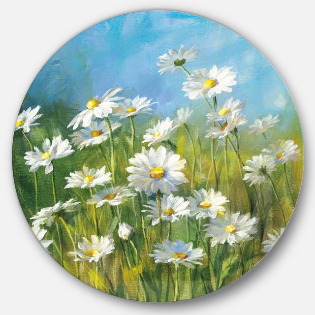 Designart 'Summer Field II' Traditional Metal Circle Wall Art - Disc of 36