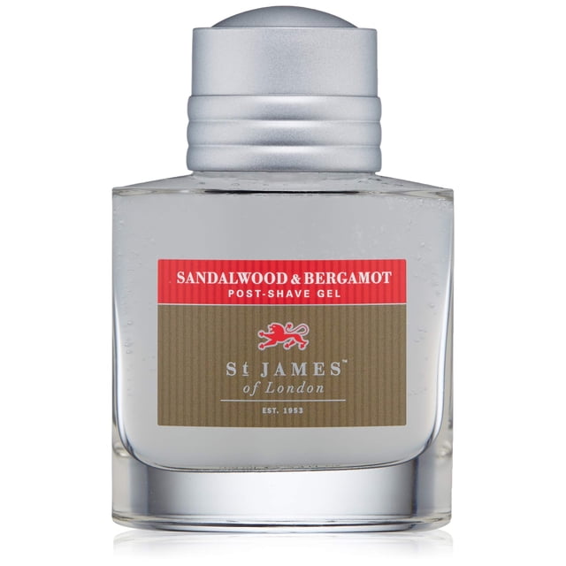 St James of London Gel para después del afeitado de sándalo y bergamota, 3,4 onzas líquidas