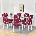 thumbnail image 3 of Dining Room Chair Covers Set of 6,Printed Pattern Parsons Chair Slipcovers Removable Washable Kitchen Seat Dining Chairs Protector Cover for Home or Party, 3 of 6
