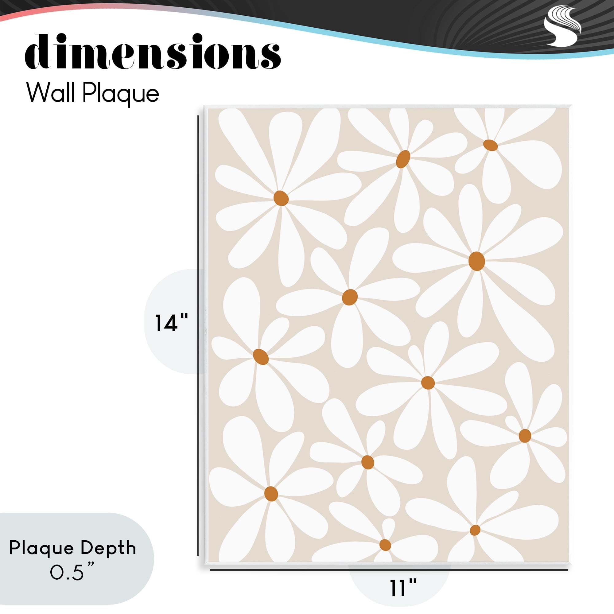 Stupell Industries Beige & White Daisies Wall Plaque Art, design by Susan Ball