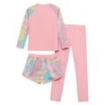 thumbnail image 4 of YONGHS Kids Girls 3 Pcs Athletic Swimsuit UPF 50+ Rash Guard Shirts with Shorts Leggings Sunsuit Pink 3-4, 4 of 7