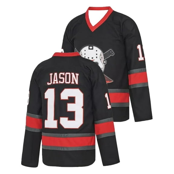 Voorhees Friday Jason Hockey Jersey V-Neck Long Sleeve Streetwear Women Men Outdoor Athletic Sweatshirt