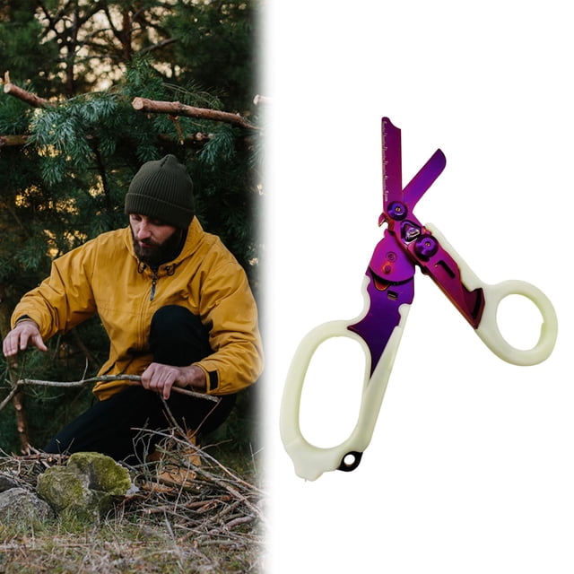 Trauma Shears 6 In 1 Multifunctional Foldable Emergency Response Shears With Protective Scissors Trauma Scissors For Outdoor Camping