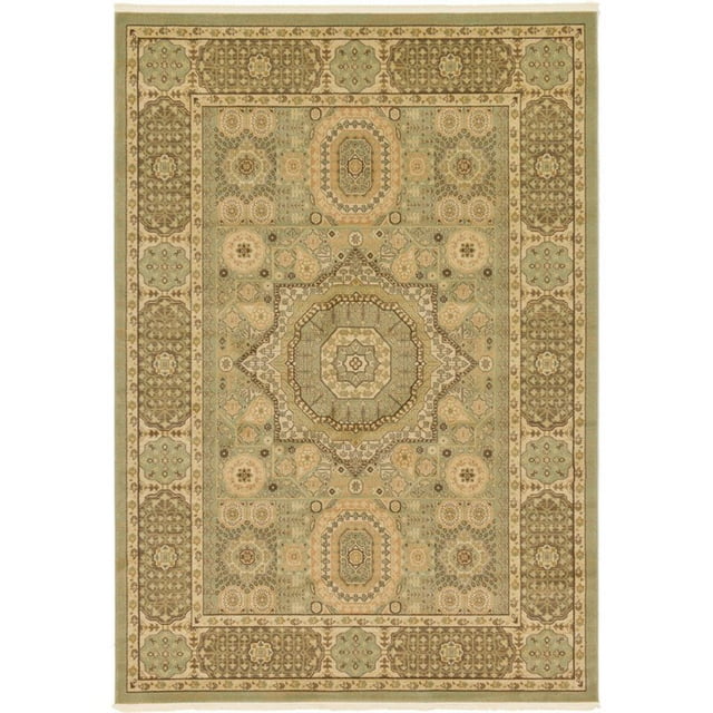 Unique Loom Austin Vintage Area Rug 7' x 10' Rectangular Light Green/Tan