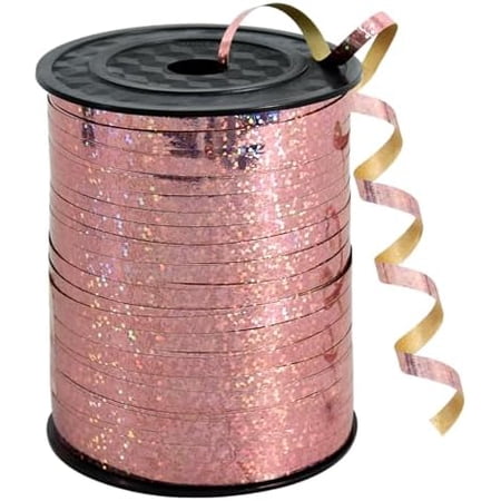 500 Yards Curling Ribbon Balloon String Ribbon - Rose Gold Crimped Shiny Metallic Roll for Gift Wrapping Valentines Mother's Day Birthday Wedding Party Decoration