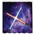 thumbnail image 3 of Ambesonne Galaxy Shower Curtain, Theme, 69"Wx75"L, Purple Blue and Black, 3 of 5