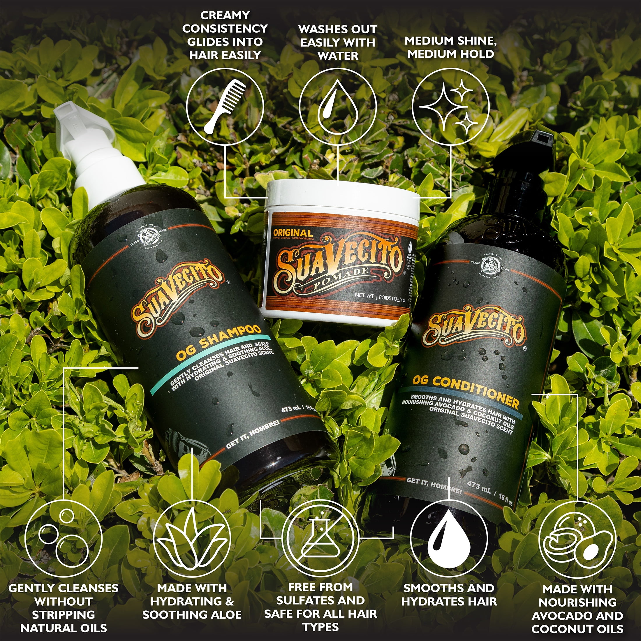 Suavecito Original Hold Hair Care Gift Set, for All Hair Types