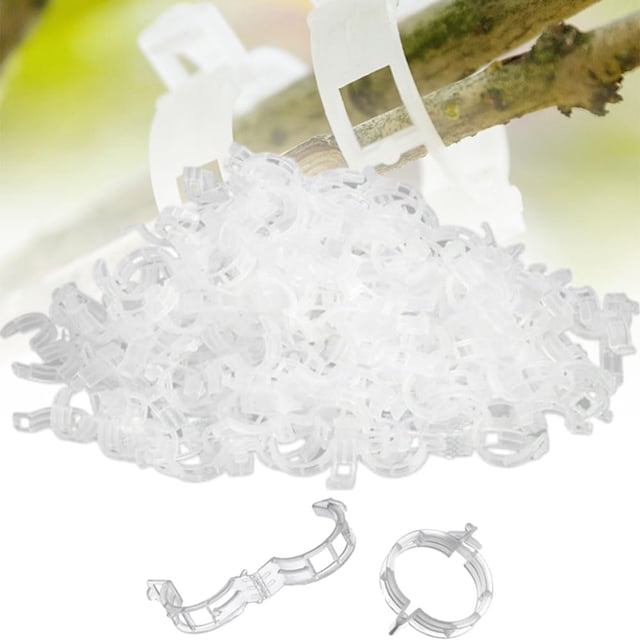 200 Clips de Plástico Seguro para Plantas, Clips de Soporte para Fijar Clips de Plantas de Jardín para Verduras, Tomates, Vides, Tallos Rectos y Más Saludables (200 Piezas Transparentes)