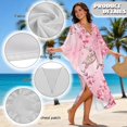 thumbnail image 6 of Xixirimido Sea Turtle Cherry Blossom Pink Print Women’s Plus Size Beach Kaftan Dress V-Neck Batwing Sleeve Swimsuit Cover Up Flowy Caftan Dress for Pool, Cruise & Resort Wear, 6 of 7