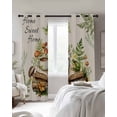 thumbnail image 4 of Frog Botanical Blackout Curtains for Bedroom Living Room Darkening Curtains 63 Inches Long Butterfly Coffee Mushroom Watercolor Window Curtain 2 Panels Set Window Treatment Grommet Drapes 42"x63", 4 of 9