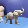 thumbnail image 3 of Estatua de elefante moderna, estatua de animal, hecha a mano, acento decorativo para el jardín y el hogar. cabeza blanca arriba, 3 of 9
