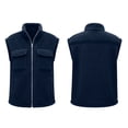 thumbnail image 5 of Sentuca Womens Vest Stand Collar Full Zip Plush Fleece Coat with Pockets Sleeveless Warm Cozy Soft Wear Jackets, Navy L, 5 of 8