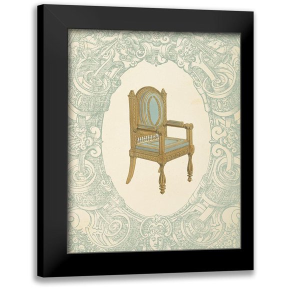 Wild Apple Portfolio 12x14 Black Modern Framed Museum Art Print Titled - Vintage Chair I