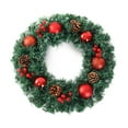 thumbnail image 2 of Christmas Wreath Door Hanging Decoration Bronze Plastic Rattan 12in Wreath for Home Hotel Mall Indoor Outdoor Holiday Decor, 2 of 6
