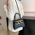 thumbnail image 5 of Bolso de un solo hombro, bolso clásico de piel sintética, bolso de mano, adecuado para citas de mujeres, viajes diarios, negro, 5 of 5