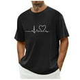 thumbnail image 1 of Ceisia Men's Casual Heart-Printed Short Sleeve Crew Neck Gift T-Shirt, 1 of 4