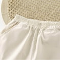 thumbnail image 6 of NAISIBABY Boys Girls Shorts, Elastic Waist New Style Pockets Summer Cotton Loose Shorts White 5-6T, 6 of 6