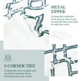 thumbnail image 3 of Queen Size Duvet Cover, Soft, Breathable 3 Pieces Bedding Set with Zipper Closure, 8 Corner Ties, 2 Pillow Shams, 1 Duvet Cover for All Seasons (Queen, 90X90 Inches, White & Green-No Comforter), 3 of 7
