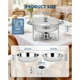 thumbnail image 4 of Ensemble de 2/4/6 Plats Anti-Frottement pour Buffet, Serveurs de Buffet Ronds de 5 QT en Acier Inoxydable et Réchaud à Aliments avec Couvercle, Réchauds en Acier Inoxydable pour Traiteurs, Fêtes, Mariage, Banquet, Argent, 4 of 6