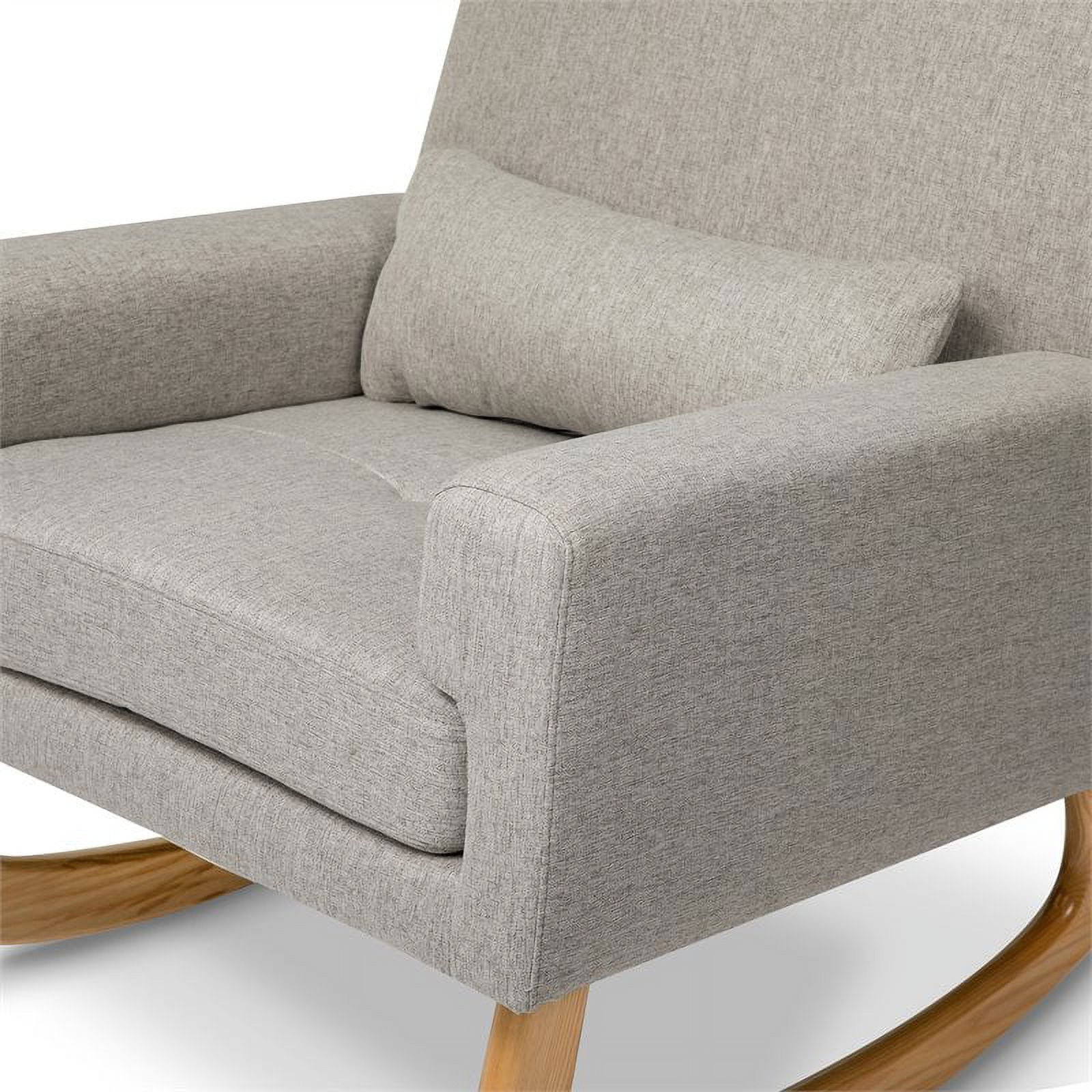 Nursery Works Sleepytime Rocker in Taupe Leather with Walnut Legs Walmart