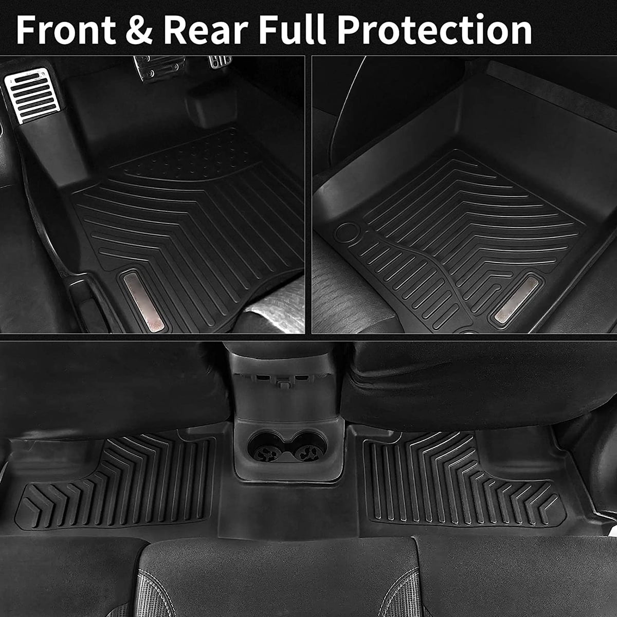 RVNI 3 Piece Automotive TPE Rubber Floor Mats for 2015-2019 Subaru Outback & Legacy Full Set Liners All-Weather