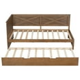 thumbnail image 6 of Harper & Bright Designs Twin Daybed Frame with Trundle, Farmhouse L Shape Corner Daybed Bed, Brown, 6 of 14