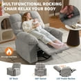 thumbnail image 4 of LIZHOUMIL Swivel Rocker Recliner Chair, Massage & Heat, USB Charger, Linen Fabric, 4 of 7