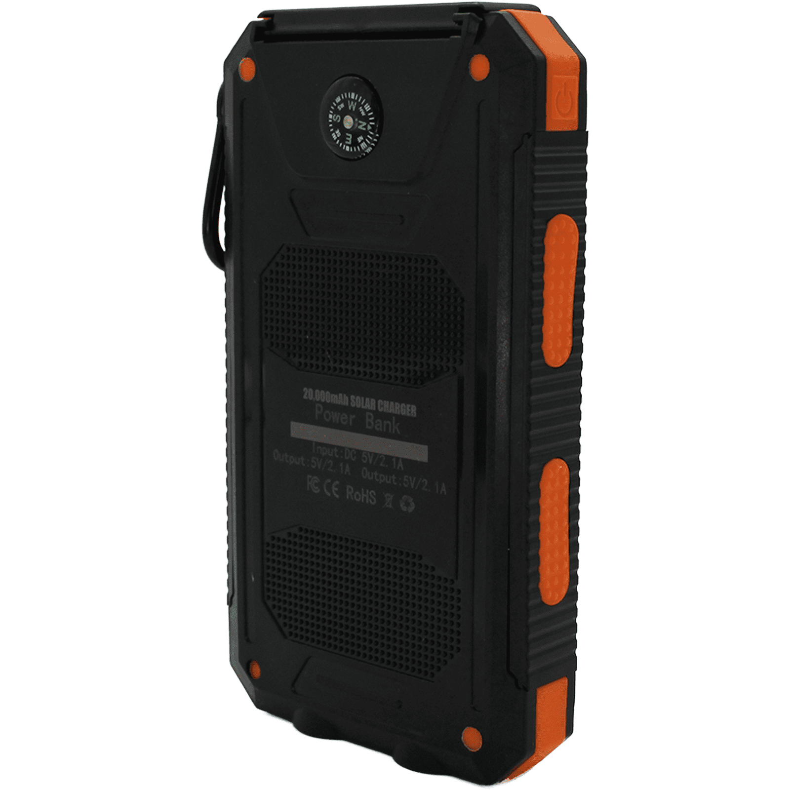 Jaspertronics Portable Solar Panel Power Bank 5V 2.0A with Compass - Durable, Lightweight for Camping, Travel, and Emergency Use - 1 Unit per pack