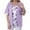 Purple, variant on Women's Plus Size Tops 2 in 1 Casual Flowy Square Neck Floral Printed Trendy Tops Summer Loose Short Sleeve Blouses (XL, Khaki)