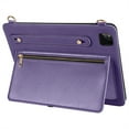 thumbnail image 3 of Dteck Case for iPad Pro 13 Inch 2024 M4 A2925 A2926 with Pencil Holder Pocket, Business PU Leather Crossbody Strap Handbag Case,Purple, 3 of 6