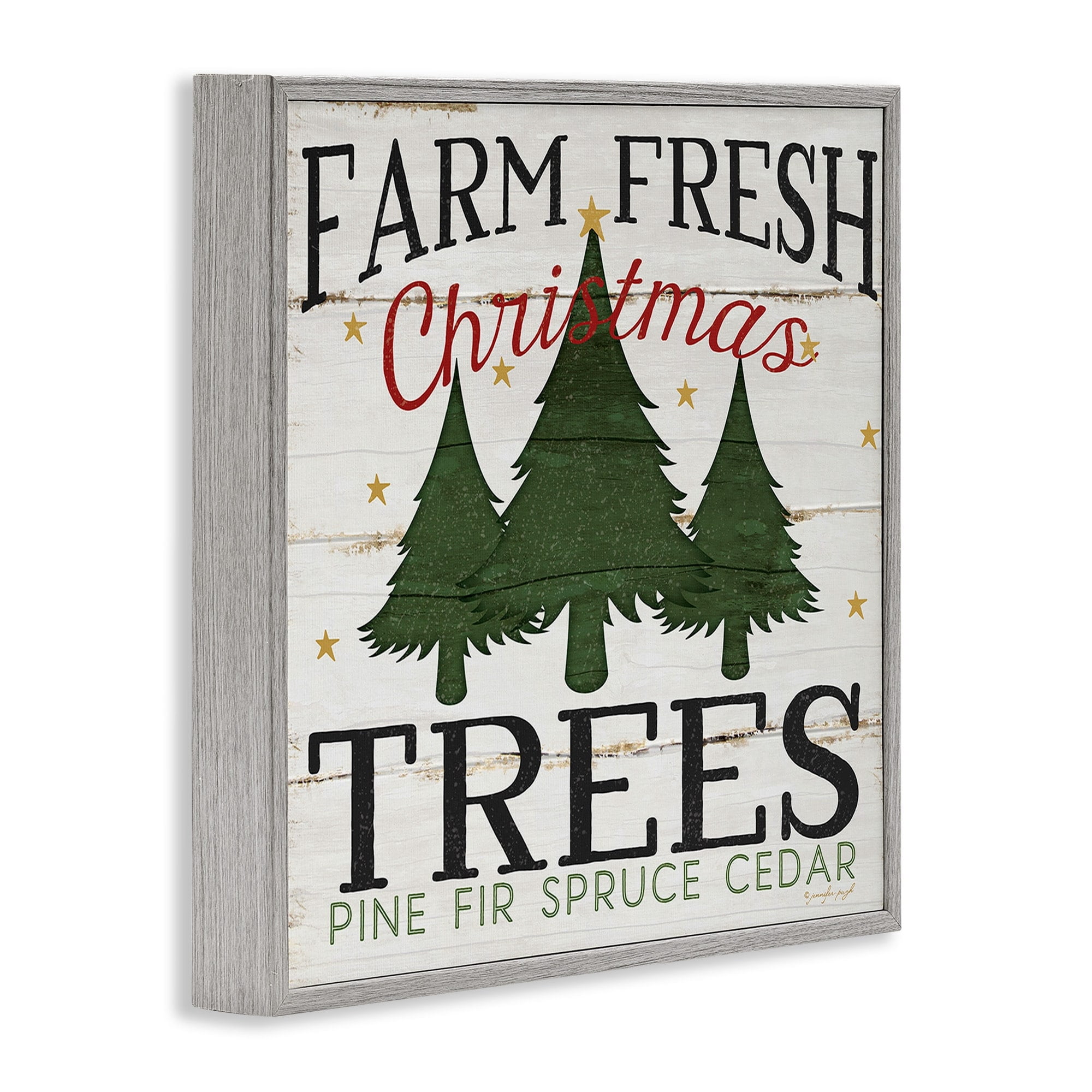 Stupell Industries Farm Fresh Christmas Trees, 24 x 24,Design by Jennifer Pugh