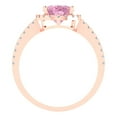 thumbnail image 4 of Clara Pucci 14K Rose Gold 2.27ct Pink Solitaire with Accents Ring for Women, 4 of 7