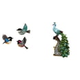 thumbnail image 1 of Colgante de pared de pájaro, arte de pared de pájaro de madera, decoración de pared de pájaros voladores, estatua de de madera, estante, esc, 1 of 8