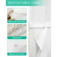 thumbnail image 3 of No Hook Shower Curtain with Snap in Liner, Modern Botanical Beige Tree Branch Pattern Hotel Shower Curtains for Bathroom, Washable Shower Curtain Liner Set with Mesh Top Window, 54"x78", 3 of 6