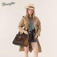 thumbnail image 3 of Wrangler Leopard Tote bag with Cup Holder Laptop Tote 15.6 Inch Work Bag, Plain Coffee, 3 of 7