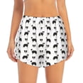 thumbnail image 2 of Fuzoiu Border Collie Dog Print Women's Athletic Shorts, Double-Layer Running Shorts with Pocket,Women's Workout Shorts for Yoga, Gym, and Workouts-Large, 2 of 7