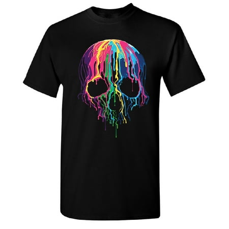 - Melting Skull Neon Men's T-shirt Black Small